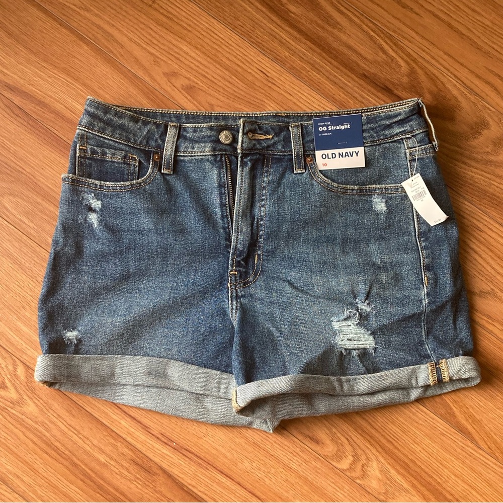 NEW Old Navy O.G. Straight Jean Shorts Size 10